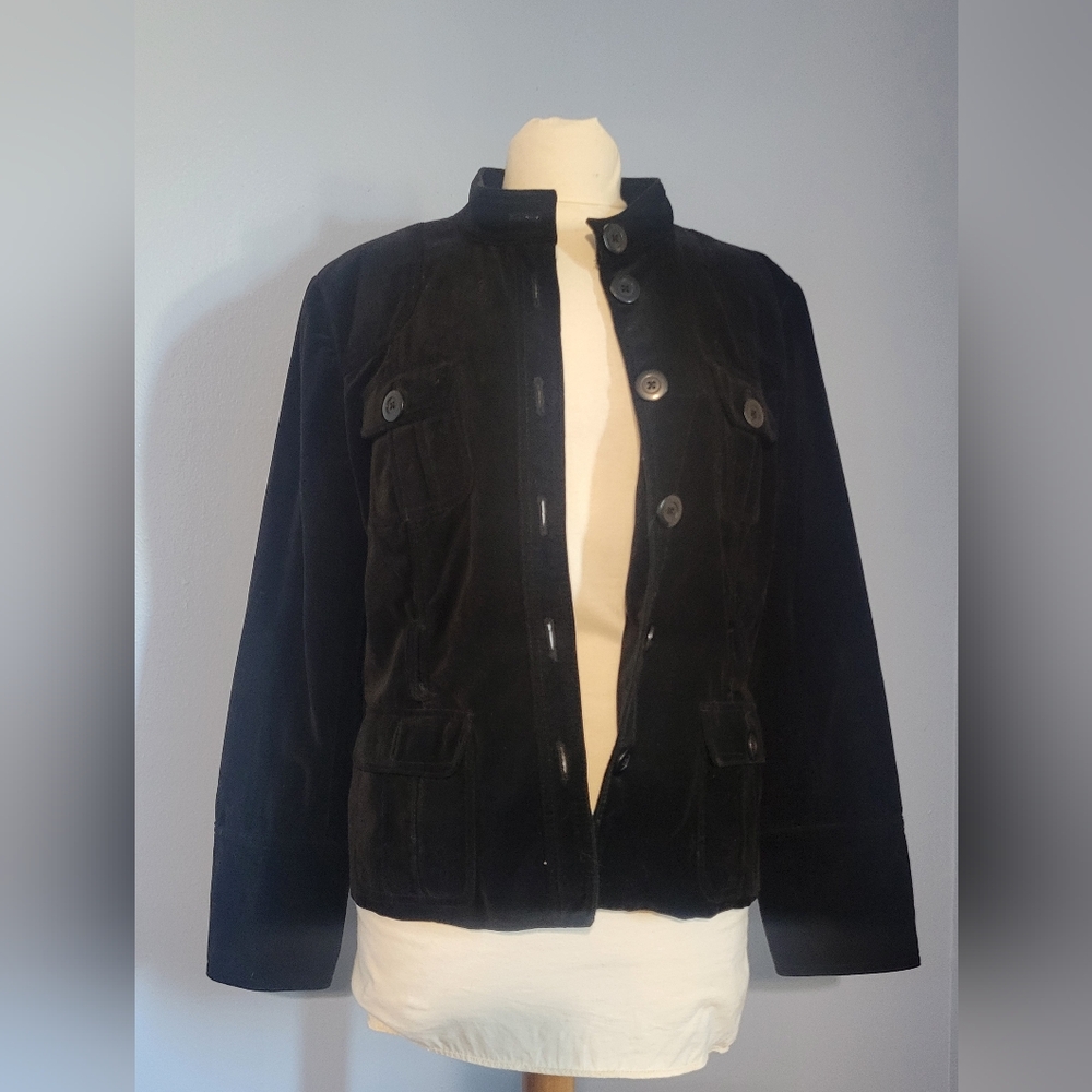 Willi Smith Cotton Velour Military Style Coat Jacket SZ XL
